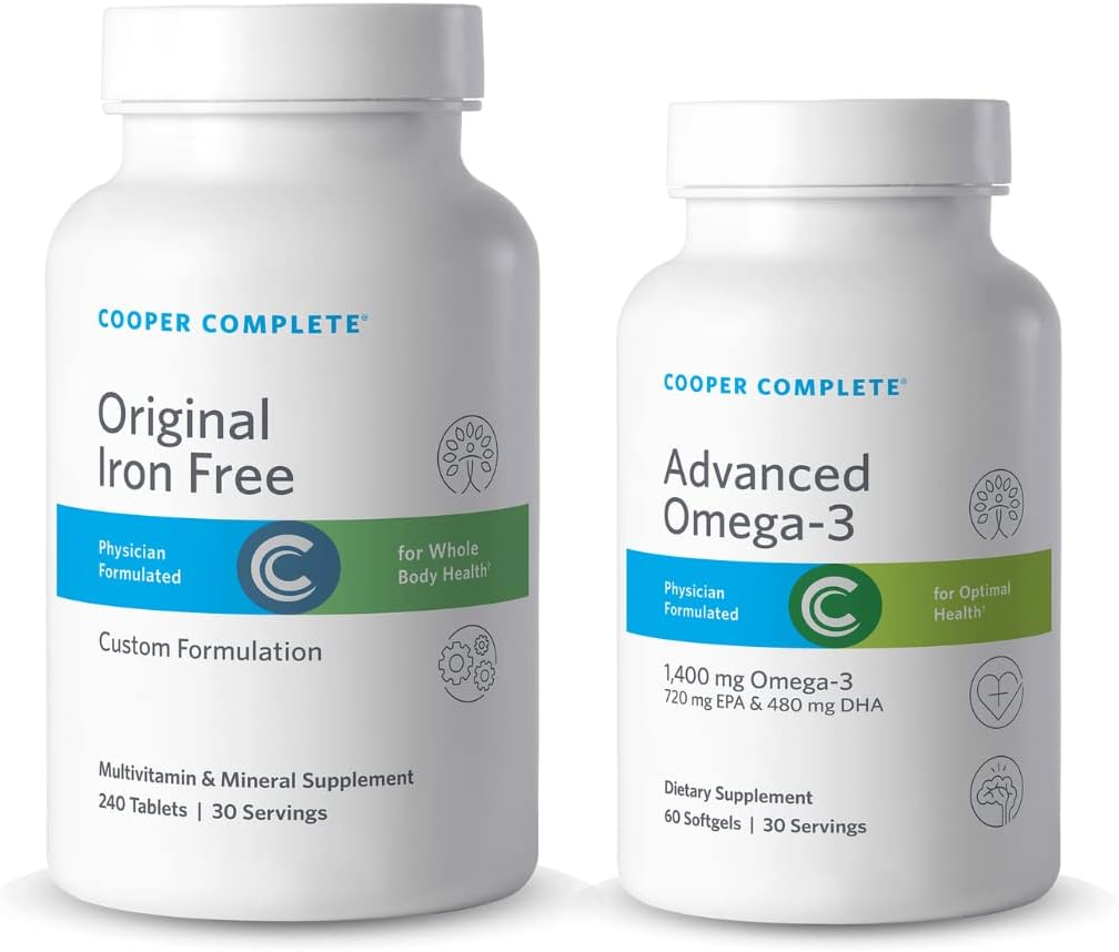 Original Iron-Free Multivitamin with Advanced Omega-3 - Daily Supplement with Fish Oil - 30 Day Supply