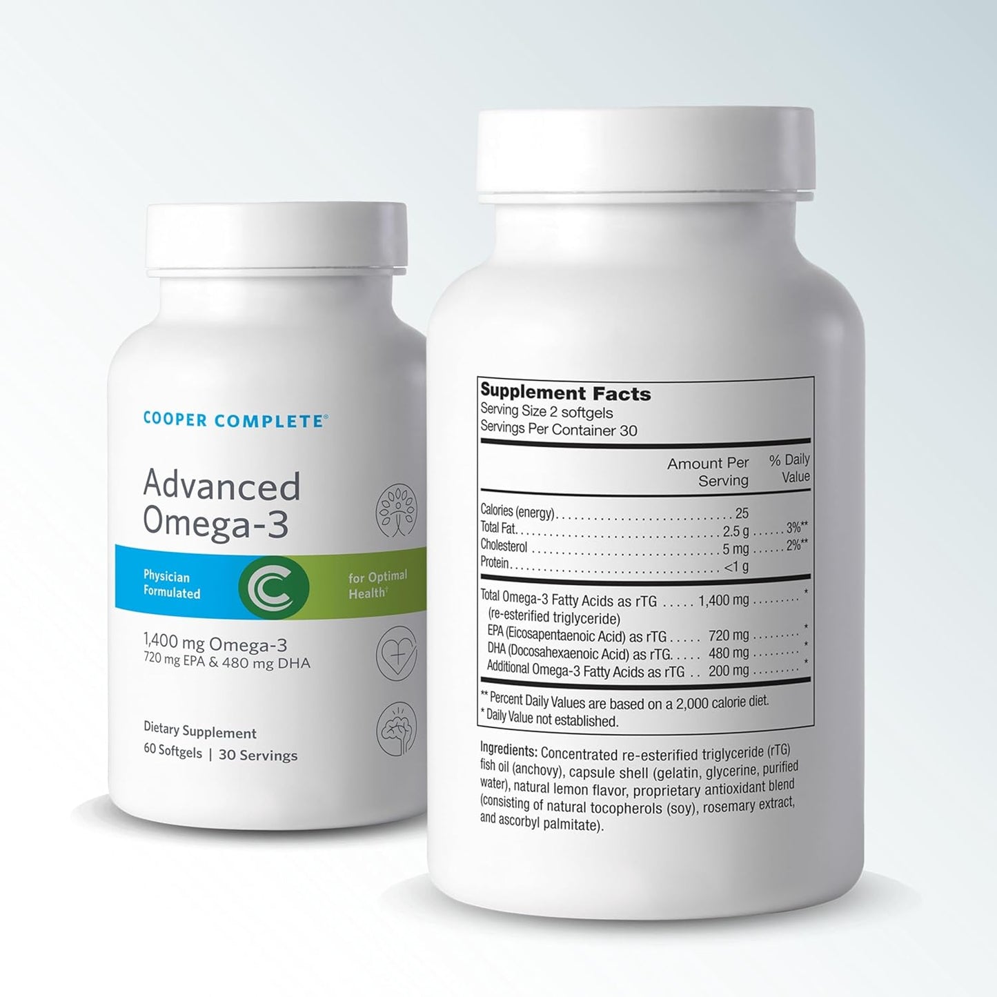 Original Iron-Free Multivitamin with Advanced Omega-3 - Daily Supplement with Fish Oil - 30 Day Supply