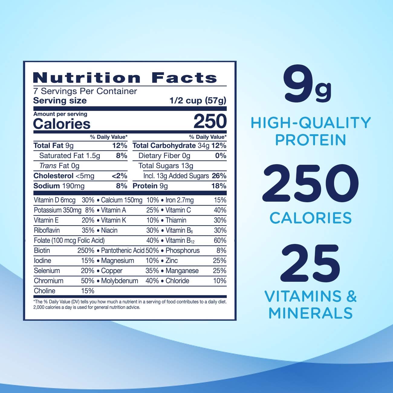 Original Vanilla Nutrition Powder for Meal Replacement - 9g Protein, 14oz (Pack of 3)