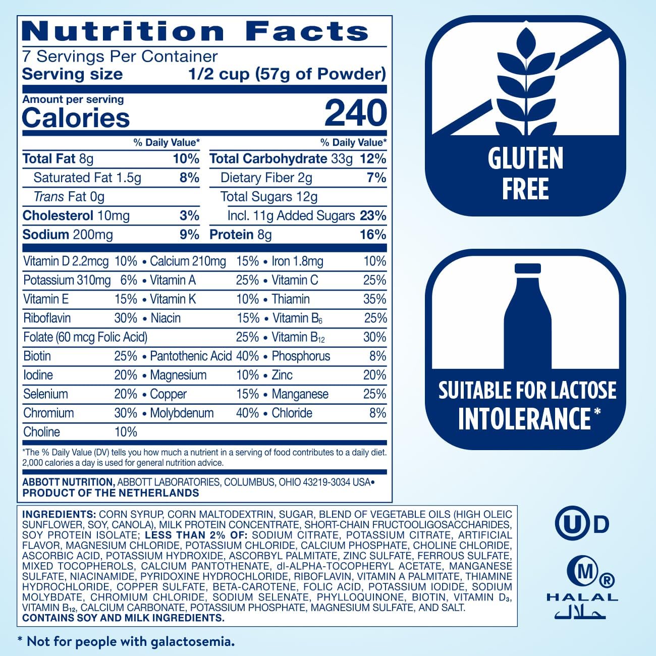 Original Vanilla Nutritional Powder: Protein Shake Mix with 8g Protein, 24 Vitamins & Minerals for Immune Support - 14.1 oz Can