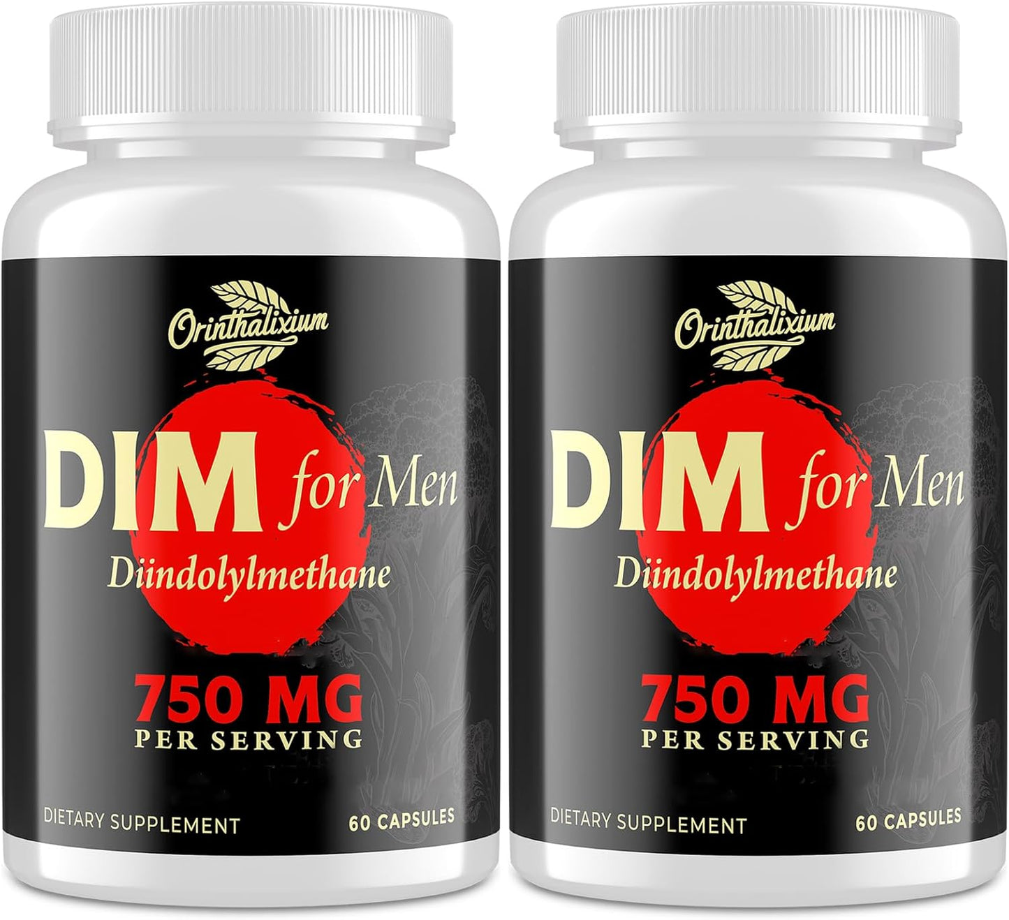 Orinthalixium DIM Supplement for Men 750MG with Chrysin & Black Pepper Extract - Detox Support - 120 Capsules