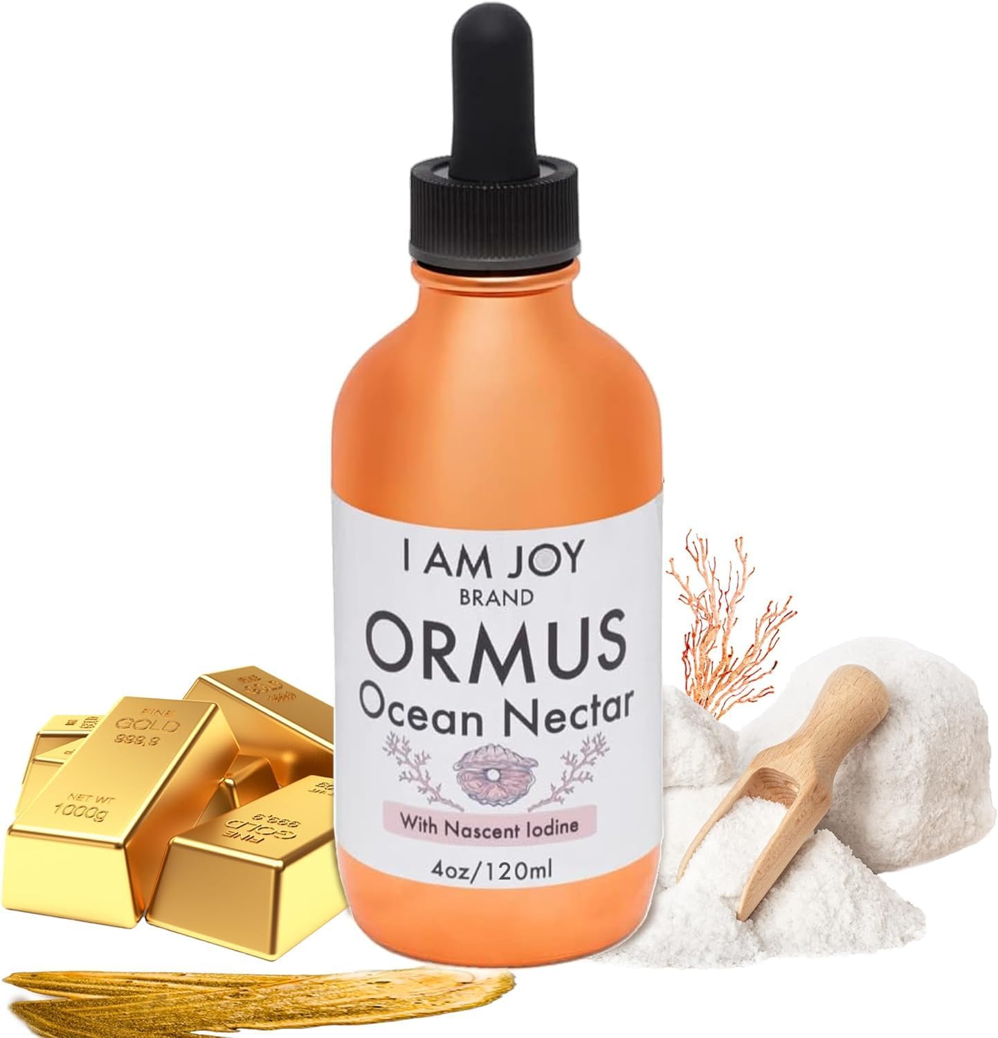 Ormus Ocean Nectar Monoatomic Gold with Iodine - Pineal Gland Decalcifier & Thyroid Support 4oz