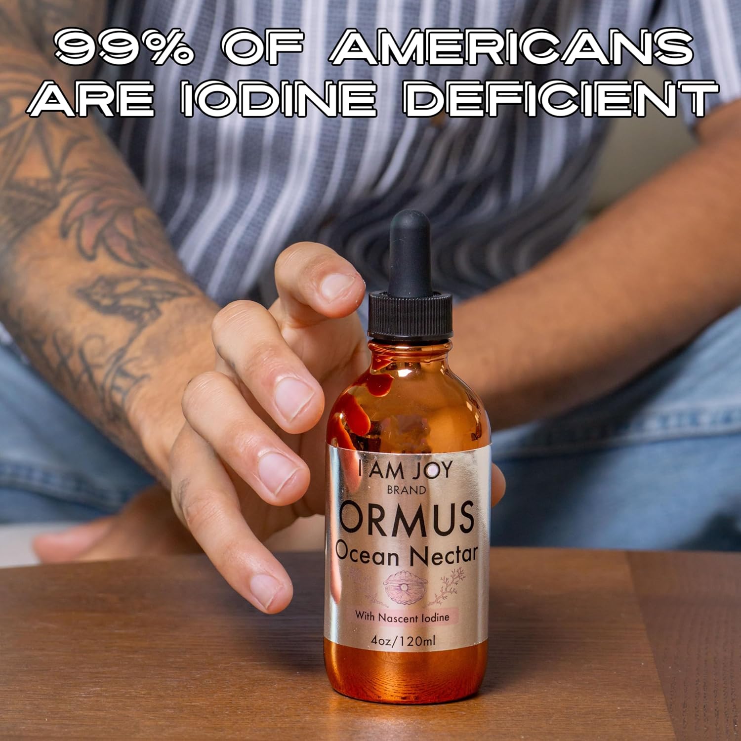 Ormus Ocean Nectar Monoatomic Gold with Iodine - Pineal Gland Decalcifier & Thyroid Support 4oz