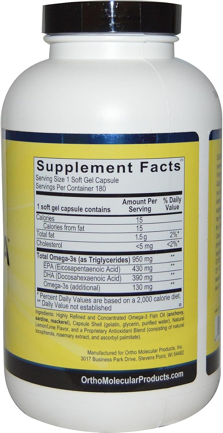Ortho Molecular SEVNODI Orthomega 820-180 Soft Gel Capsules - High-Quality Omega-3 Supplement