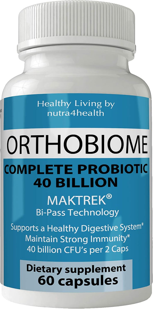 Orthobiome Complete Probiotic Capsules for Metabolism Boost and Digestive Relief