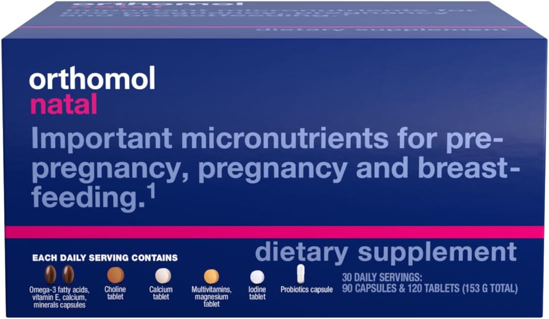 Orthomol Natal Supplement for Pre-Pregnancy, Pregnancy, and Breastfeeding, 30 Tablets and Capsules