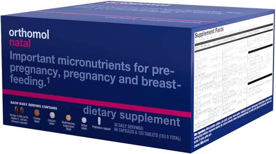 Orthomol Natal Supplement for Pre-Pregnancy, Pregnancy, and Breastfeeding, 30 Tablets and Capsules