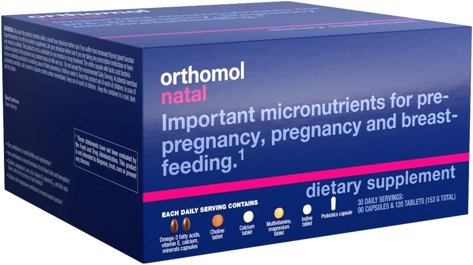 Orthomol Natal Supplement for Pre-Pregnancy, Pregnancy, and Breastfeeding, 30 Tablets and Capsules