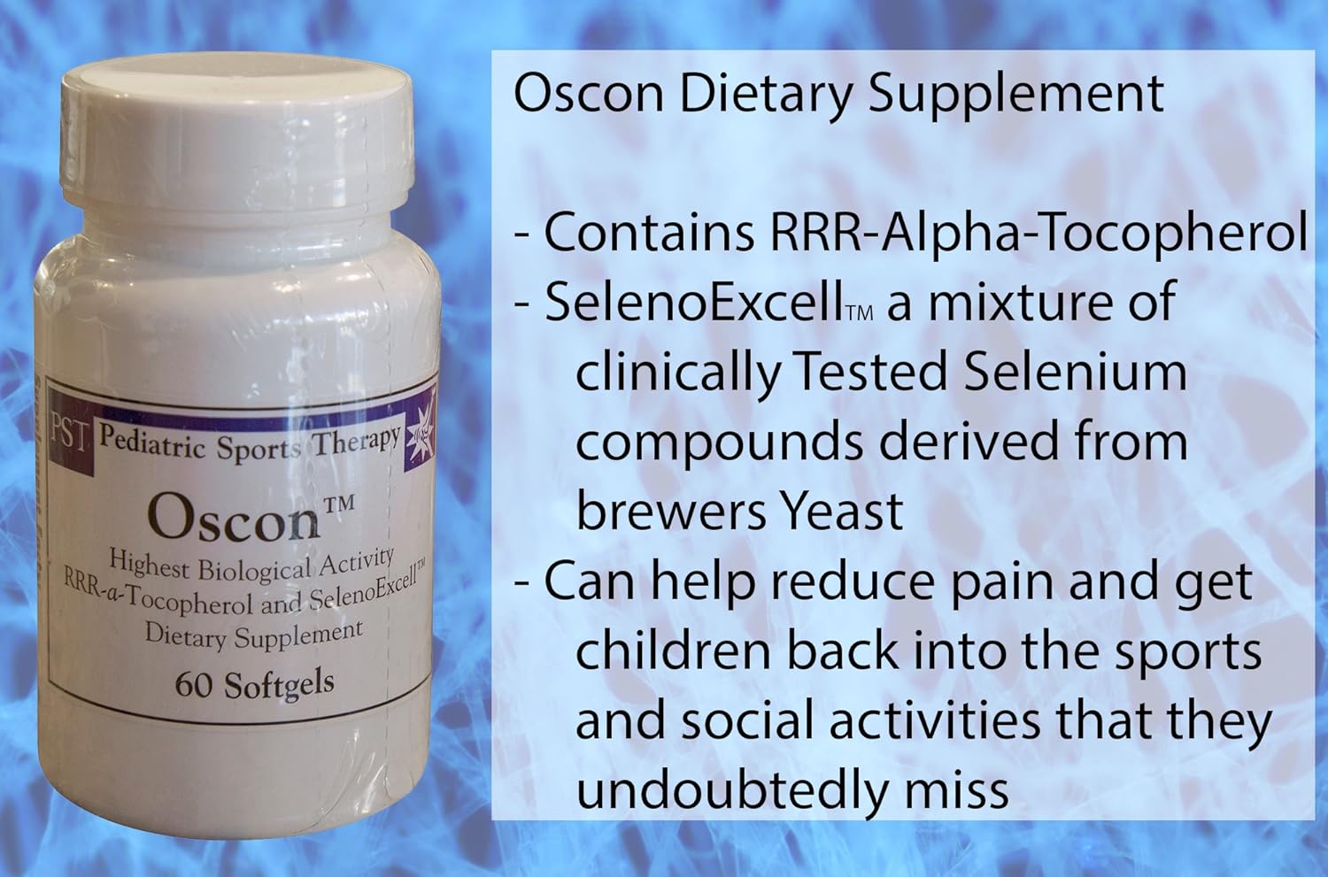 Oscon 60 ct - Antioxidant Rich Nutraceutical Supplement with RRR-a-tocopherol & Selenium