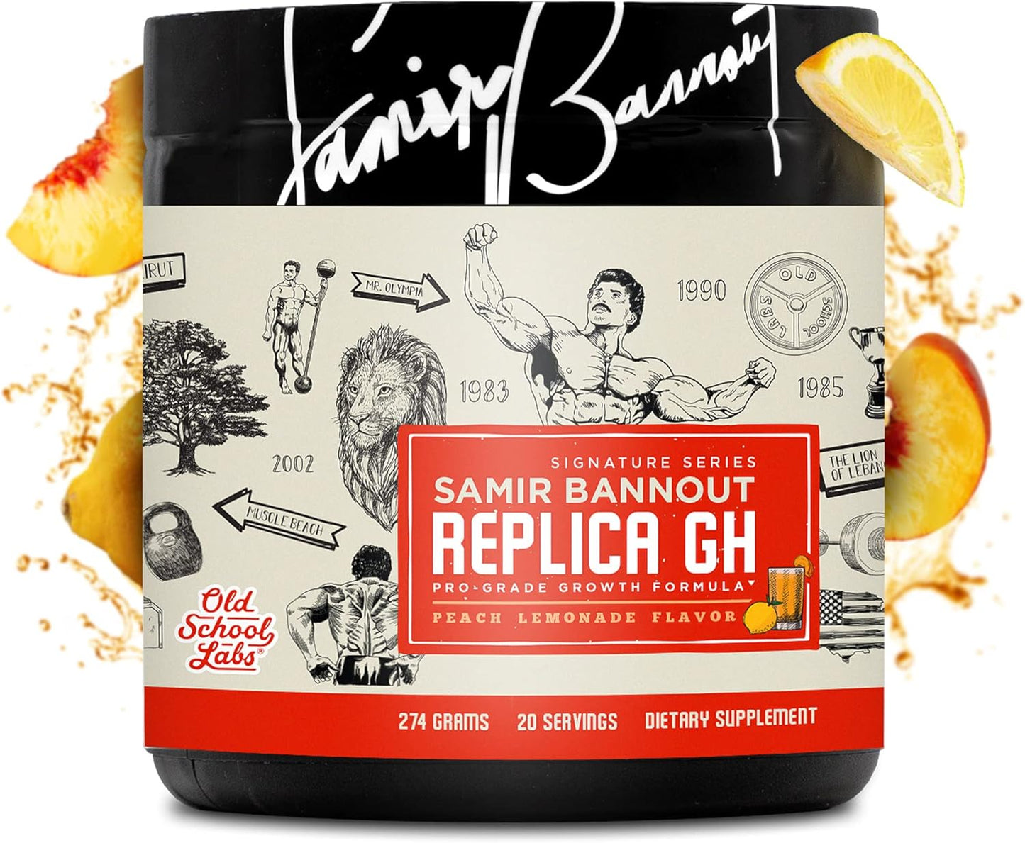 OSL Replica GH Muscle Building Powder - GH Boosting Hormone Optimizer for Muscle Growth - Mr. Olympia Samir Bannout Peach Lemonade Supplement