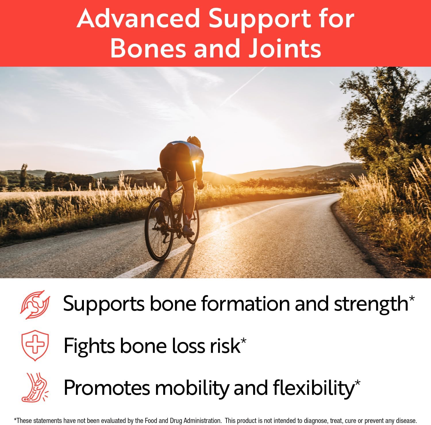 Osteo Plus Bone Support Supplement - Calcium, Vitamin D3, K2, Bonolive - Supports Joints, Bone Strength - Non-GMO, Vegan - 60 Count