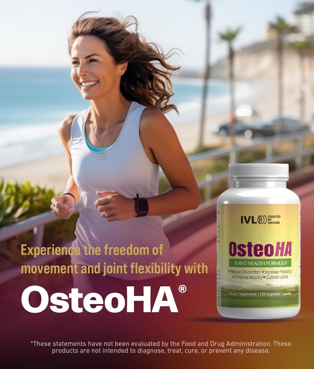 OsteoHA Joint Health Formula with Hyaluronic Acid - Supports Flexibility and Mobility - Boswellia and Vitamin C - 120 Capsules