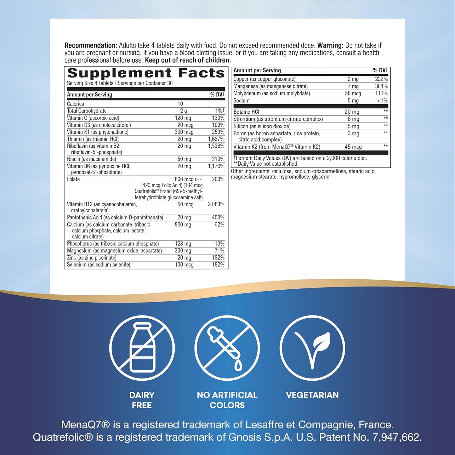 OsteoPrime PLUS Calcium & Magnesium with Vitamins D3 & K2, Vegetarian, 120 Tablets for Bone Health & Muscle Function