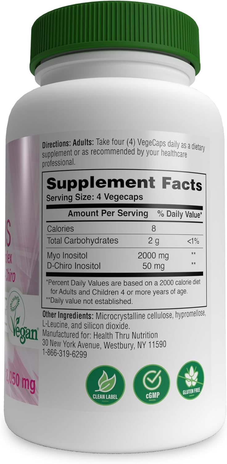 OVARIS Ovarian Health Complex with Inositol 40:1 Myo to D-Chiro - Hormonal & Ovary Function Support - Vitamin B8 Supplement for Women - Certified Vegan Non-GMO - 360 Pack