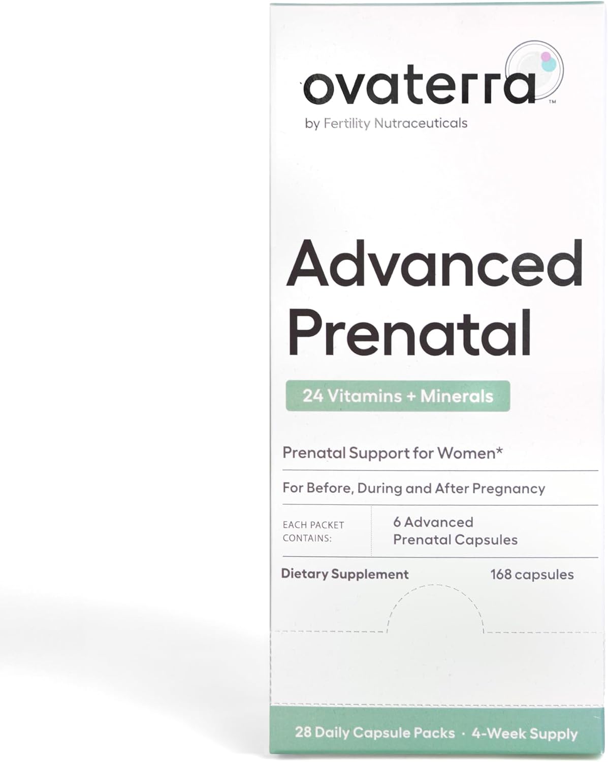 Ovaterra Advanced Prenatal Vitamins with Choline, Methylfolate, Chelated Iron, Vitamins A, B6, and B12 - 28 Capsules