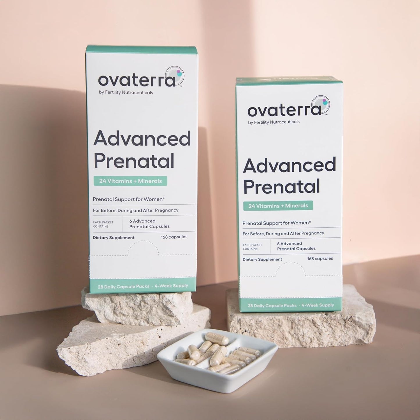 Ovaterra Advanced Prenatal Vitamins with Choline, Methylfolate, Chelated Iron, Vitamins A, B6, and B12 - 28 Capsules