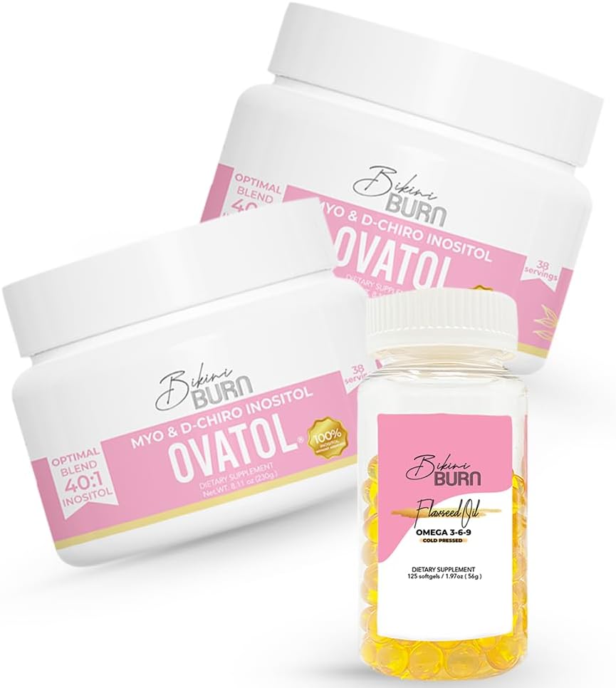 Ovatol Inositol Bikini Burn Kit with Flax Seed Oil - 2-Pack for Weight Loss and Metabolism Boost