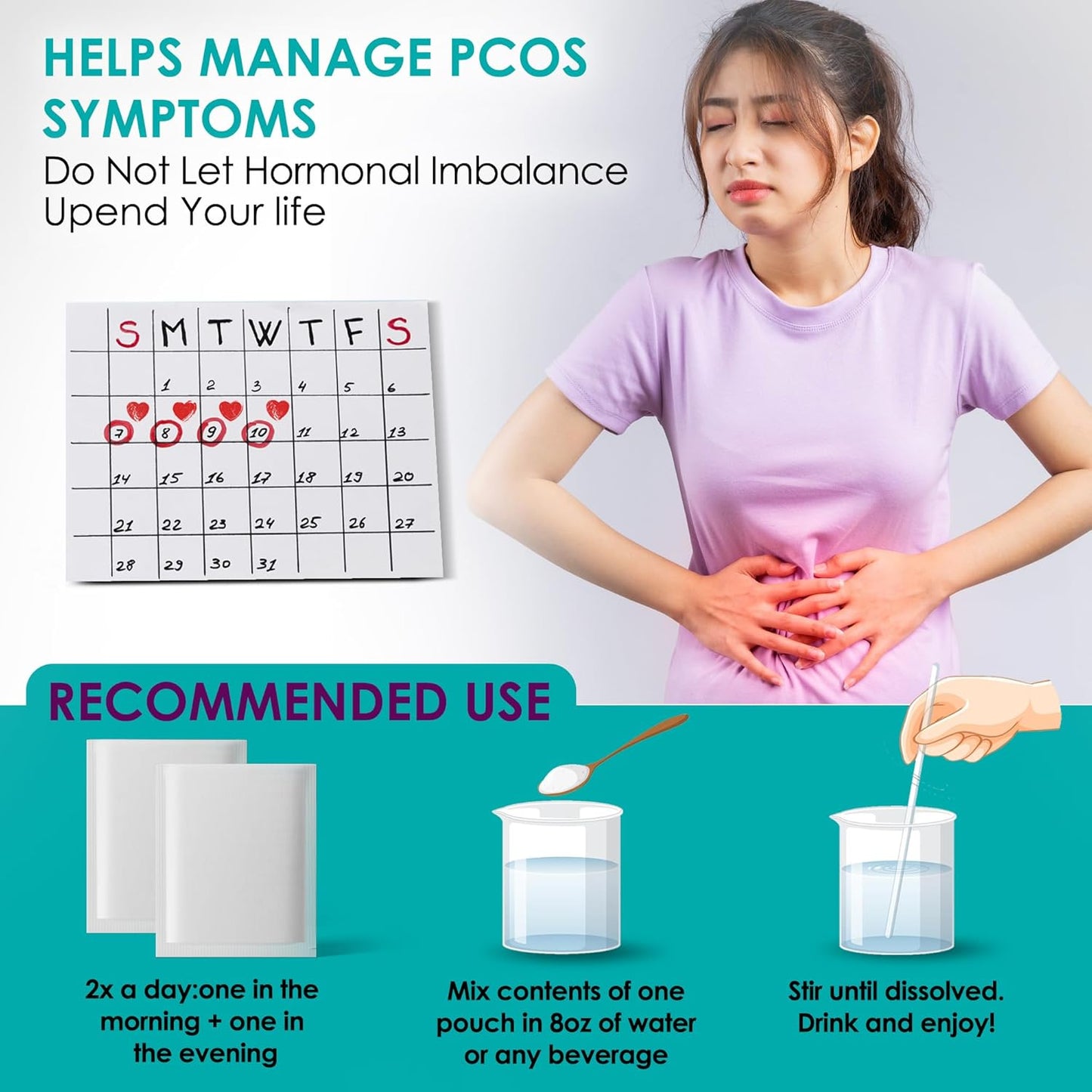 Ovofolic Inositol Supplement with Active Folate for Hormone Balance & Ovarian Support - 60 Sachets