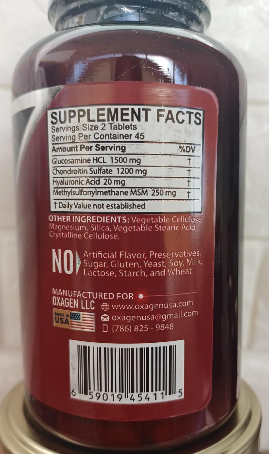Oxa-Flex Glucosamine Chondroitin MSM Hyaluronic Acid Tablets - 90 Count