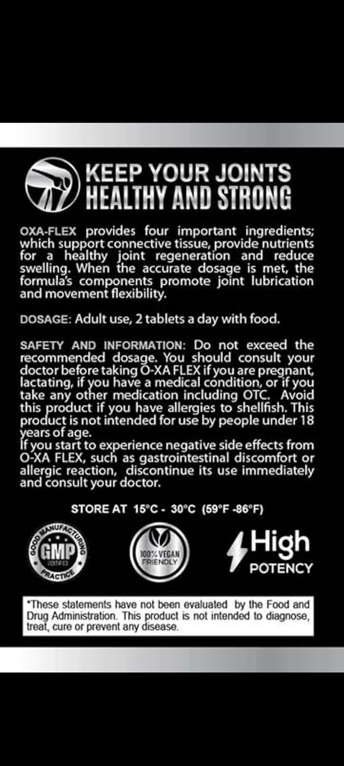 Oxa-Flex Glucosamine Chondroitin MSM Hyaluronic Acid Tablets - 90 Count