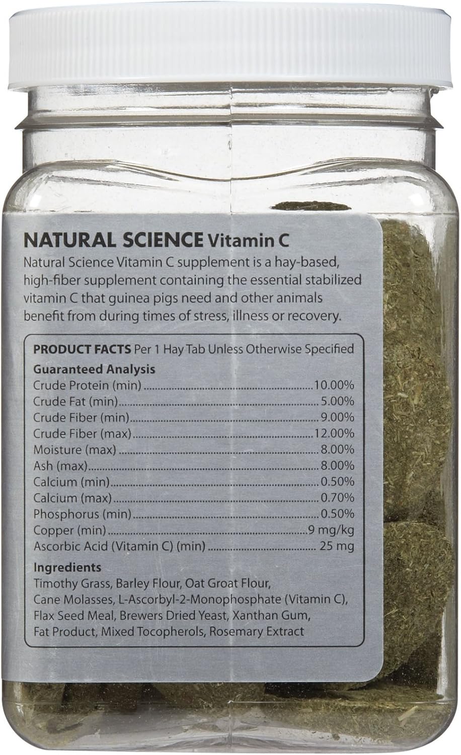 Oxbow Natural Science Vitamin C Supplement - 60 Tablets, 120g Bottle