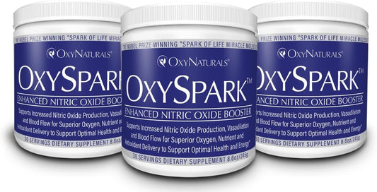 OxyNaturals OxySpark Nitric Oxide Supplement - 90 Servings, 3 Bottles - Support Blood Pressure, Heart Health, Energy, and Circulation