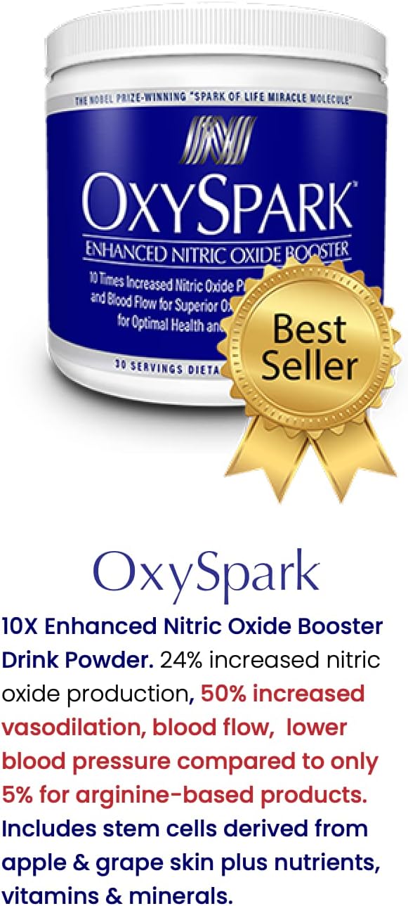 OxyNaturals OxySpark Nitric Oxide Supplement - 90 Servings, 3 Bottles - Support Blood Pressure, Heart Health, Energy, and Circulation