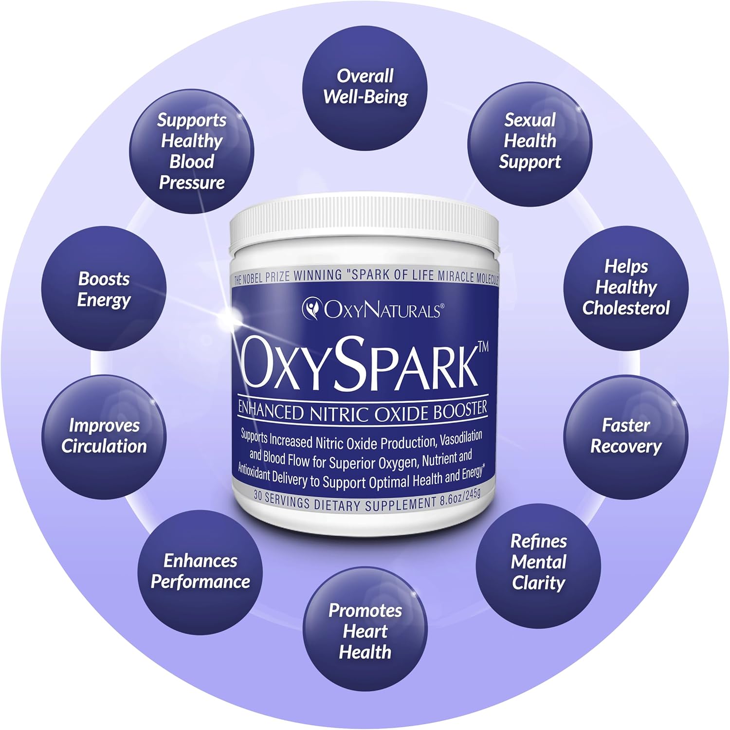 OxyNaturals OxySpark Nitric Oxide Supplement - 90 Servings, 3 Bottles - Support Blood Pressure, Heart Health, Energy, and Circulation