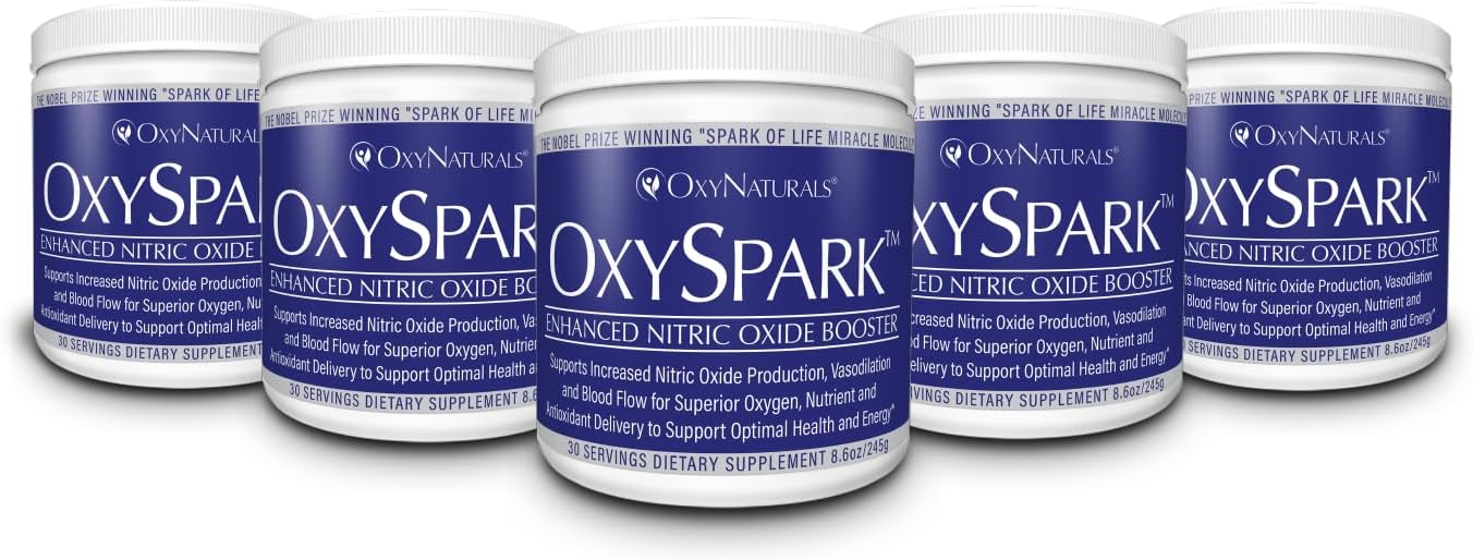 OxyNaturals OxySpark Nitric Oxide Supplement - 90 Servings, 3 Bottles - Support Blood Pressure, Heart Health, Energy, and Circulation