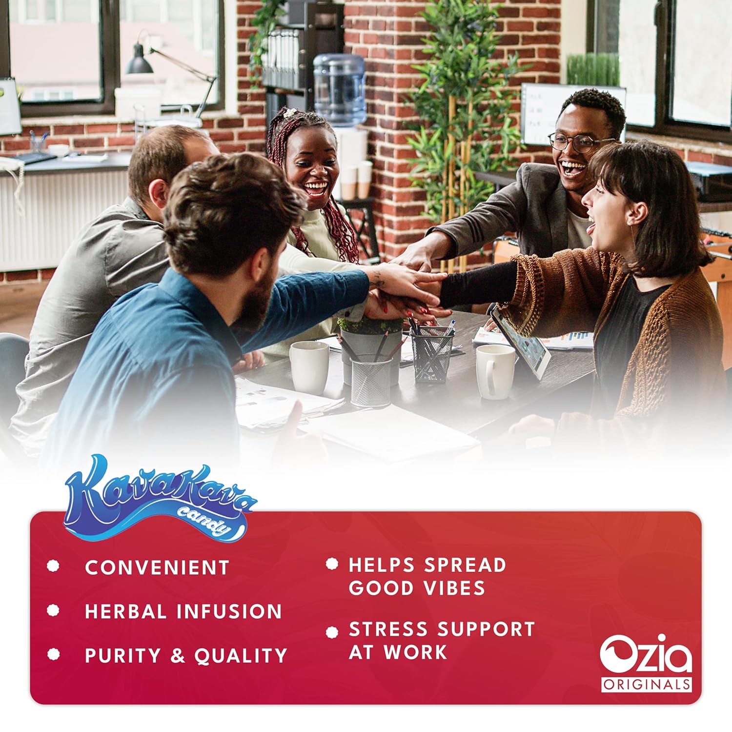 Ozia Originals Kava Kava Candy - Natural Stress Relief Supplement with Kava Extract, 32 Candies in Ginger Mint Flavor Pack