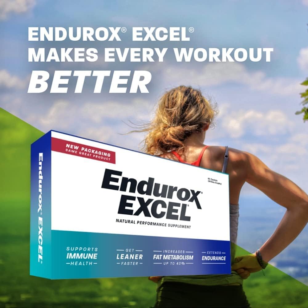 Pacific Health Endurox Excel Natural Performance Supplement with Ciwujia Root - Boost Metabolism & Endurance - 60 Capsules