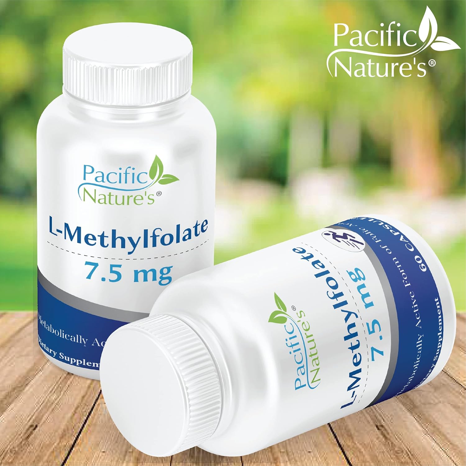 Pacific Nature L-Methylfolate 7.5mg Capsules - Natural Folate for Health Support - Gluten Free, Non-GMO - 60 Count