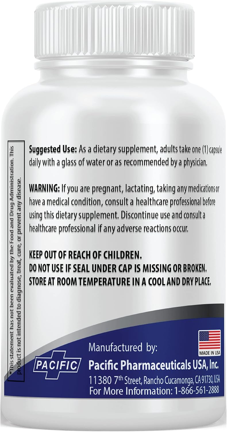 Pacific Nature L-Methylfolate 7.5mg Capsules - Natural Folate for Health Support - Gluten Free, Non-GMO - 60 Count