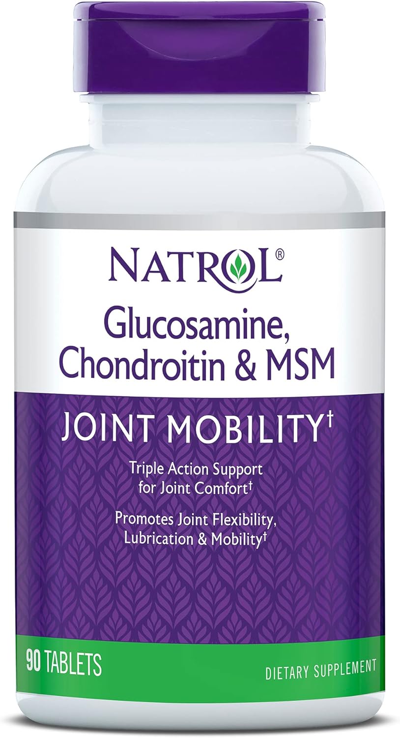Pack of 12 Natrol Glucosamine, Chondroitin, and MSM Joint Mobility Tablets - 90 Count