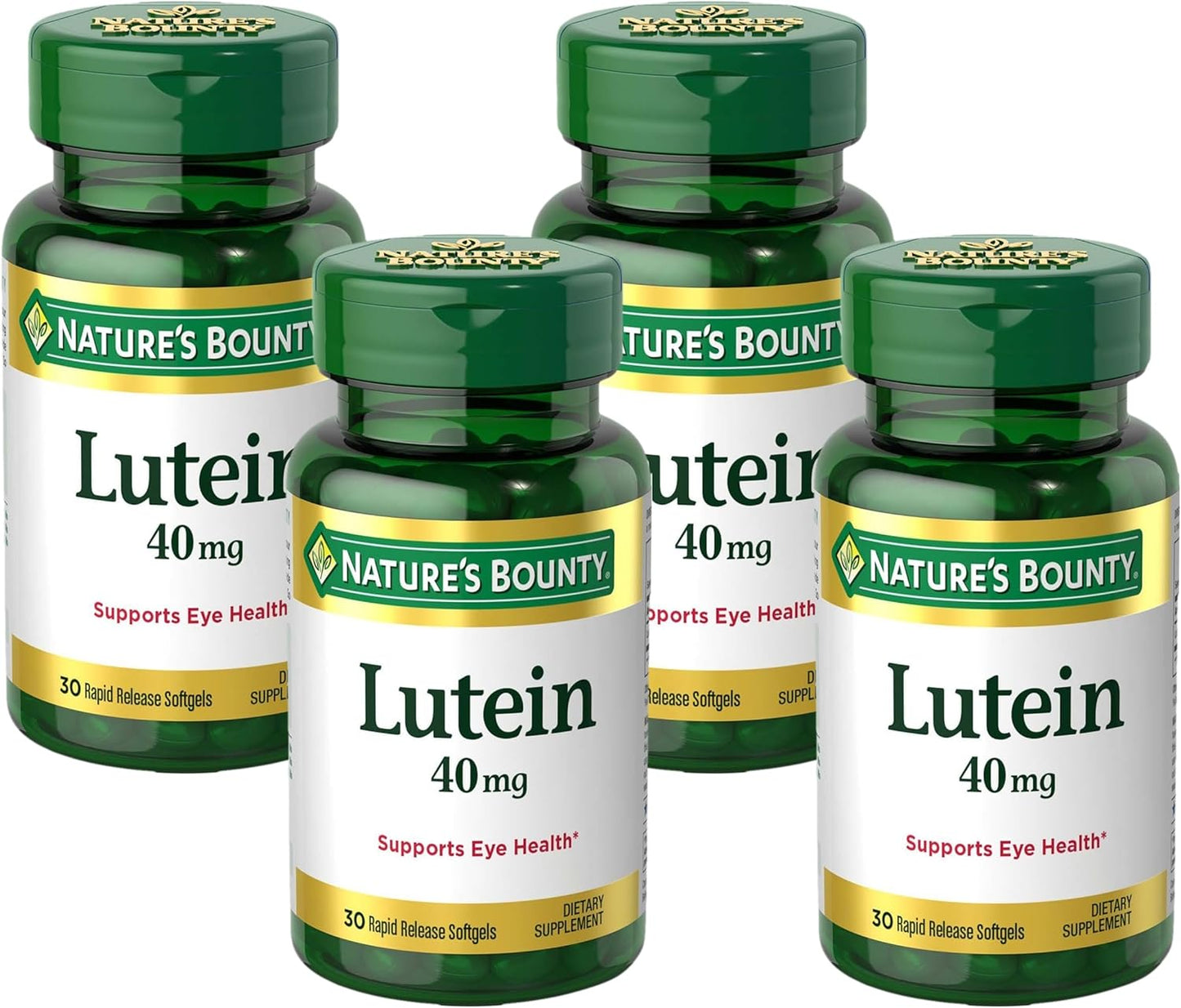Pack of 120 Nature's Bounty Lutein Softgels for Vision Health Support, 40mg Eye Health Supplements and Vitamins