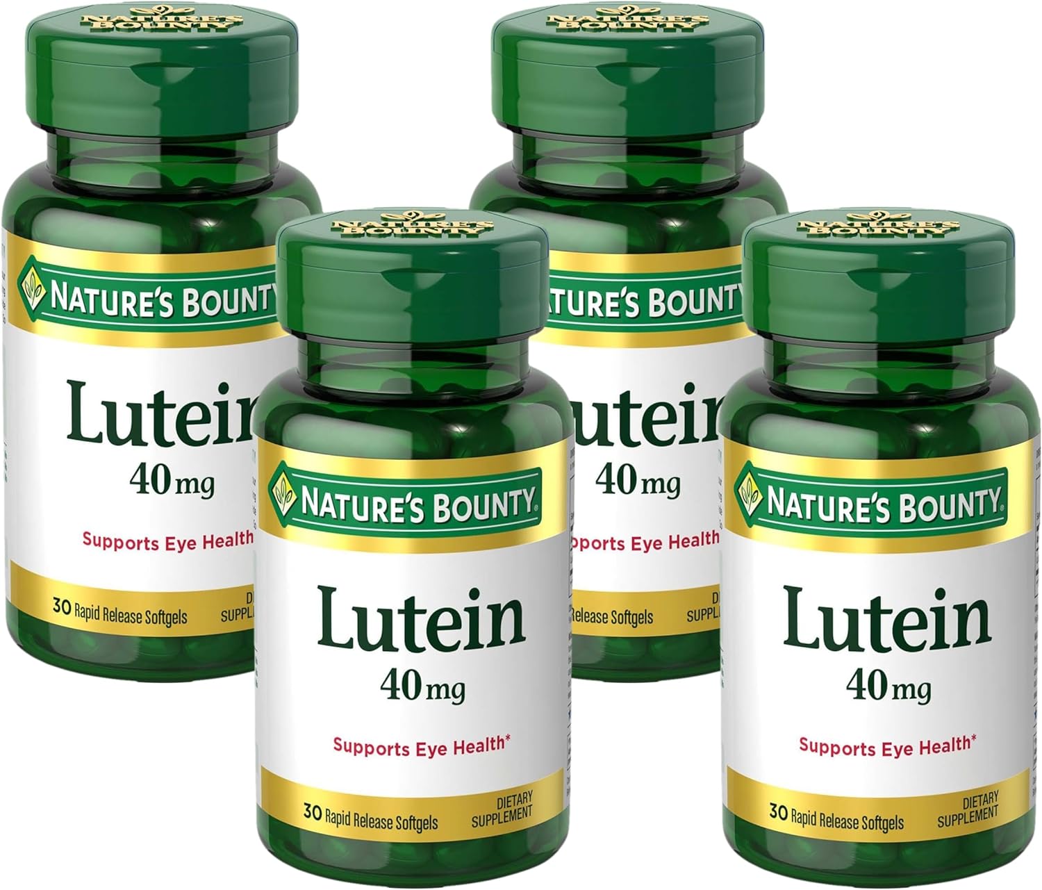 Pack of 120 Nature's Bounty Lutein Softgels for Vision Health Support, 40mg Eye Health Supplements and Vitamins