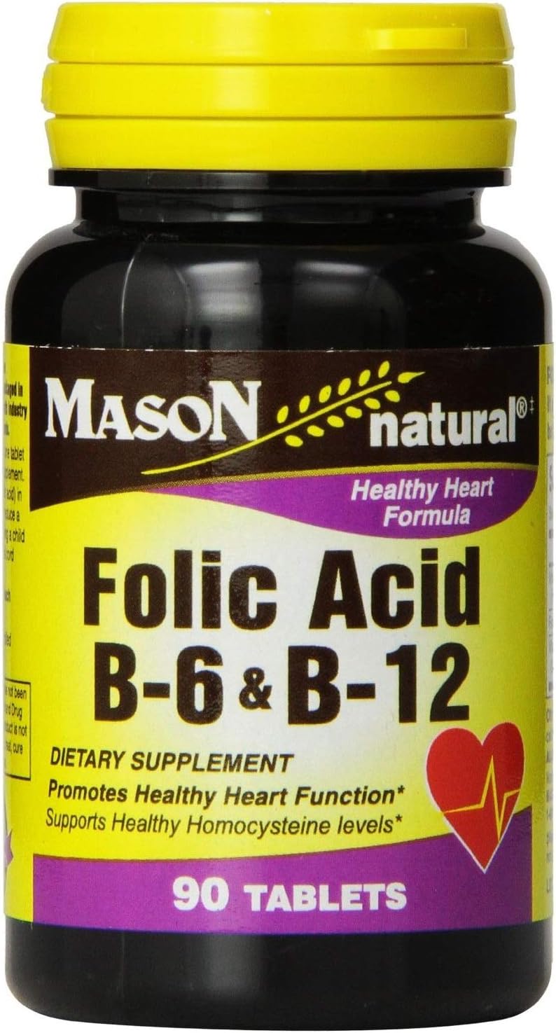 Pack of 180 Mason Natural Folic Acid, B-6 & B-12 Tablets