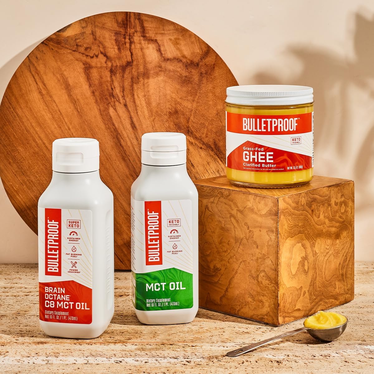 Pack of 2 Bulletproof Brain Octane C8 MCT Oil - 16 Ounces Each - Keto Supplement for Energy and Craving Control