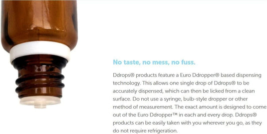 Pack of 2 Ddrops Baby Vitamin D3 Liquid Supplement Drops - 400 IU per Drop