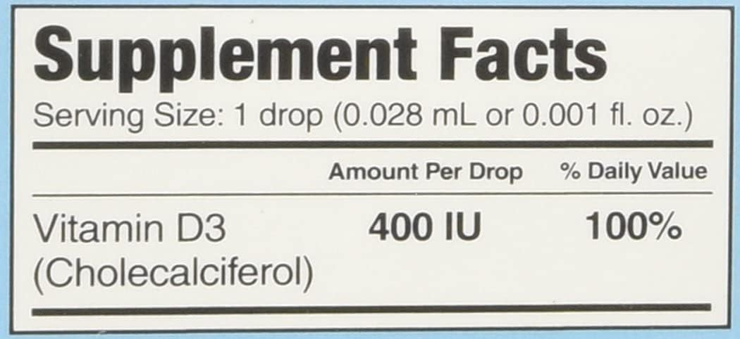 Pack of 2 Ddrops Baby Vitamin D3 Liquid Supplement Drops - 400 IU per Drop