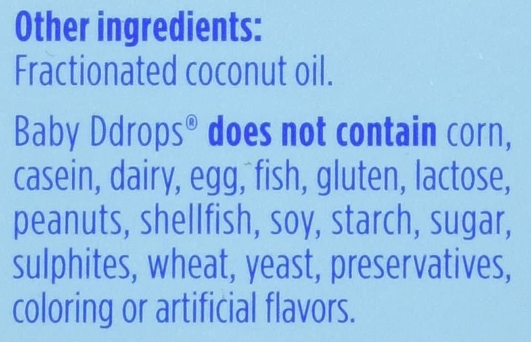 Pack of 2 Ddrops Baby Vitamin D3 Liquid Supplement Drops - 400 IU per Drop