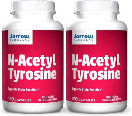 Pack of 2 Jarrow Formulas N-Acetyl Tyrosine Capsules - 240 Servings, Supports Brain Function with Vitamin B6 for Amino Acid Metabolism
