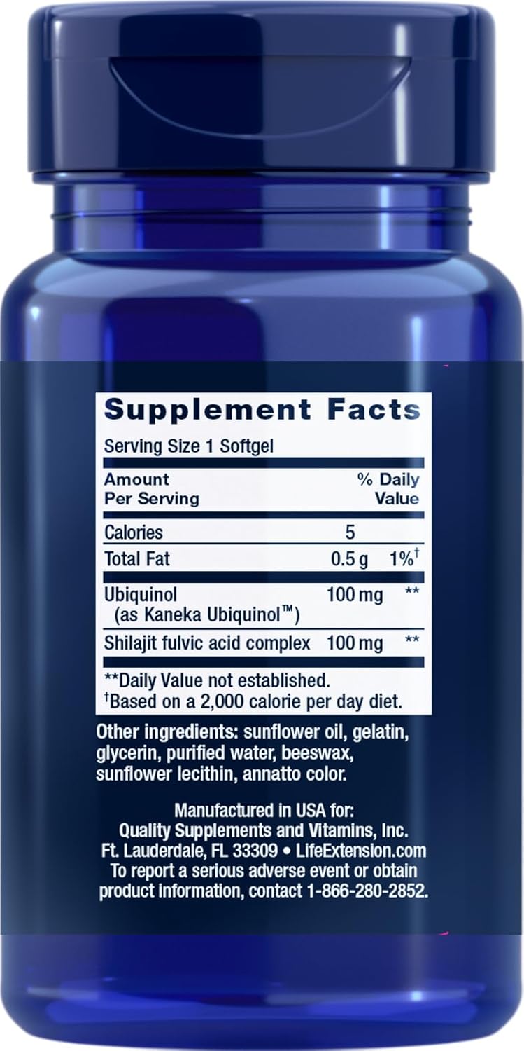 Pack of 2 Life Extension Super Ubiquinol CoQ10 100 mg, 60 Softgels with Enhanced Mitochondrial Support