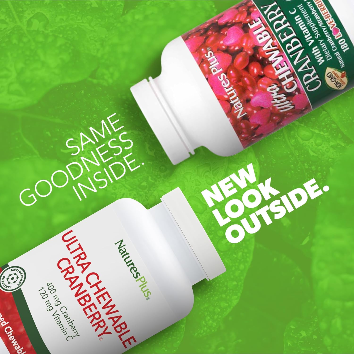 Pack of 2 Natures Plus Ultra Chewable Cranberry Love-Berries - 180 Servings, Supports Healthy Urinary Tract, Well-Being - Non-GMO, Vegetarian, Gluten Free