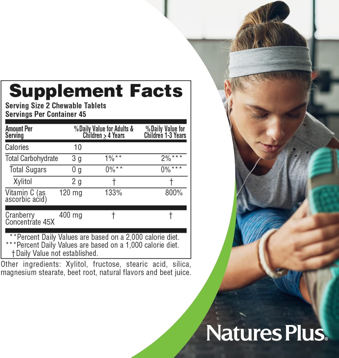 Pack of 2 Natures Plus Ultra Chewable Cranberry Love Berries Tablets - 90 Servings, Urinary Tract Health Support, Non-GMO & Gluten Free