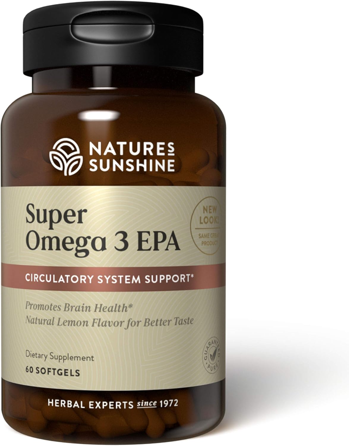 Pack of 2 Nature's Sunshine Super Omega 3 EPA 60 Softgel Capsules for Heart Health and Brain Function