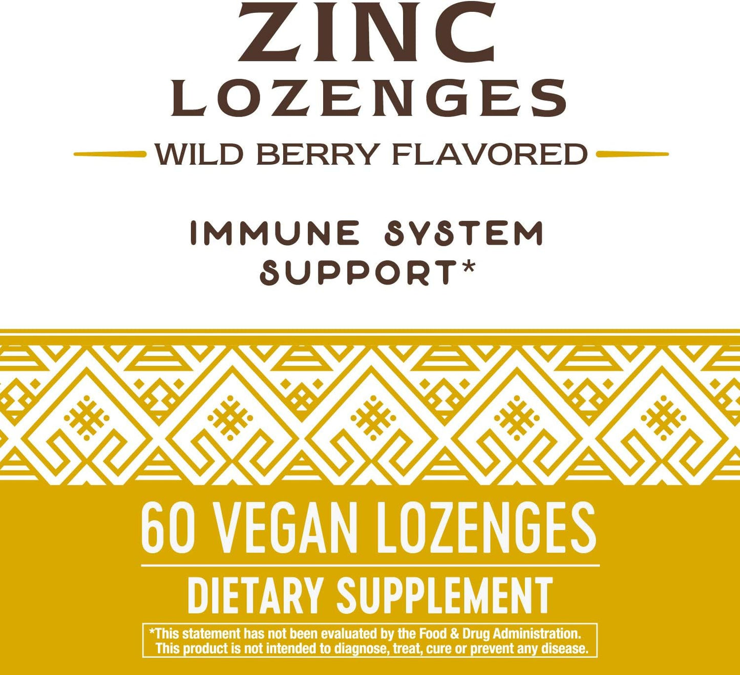 Pack of 2 Nature's Way Zinc Lozenges with Vitamin C, Echinacea, and Wild Berry Flavor for Immune Support, 60 Lozenges