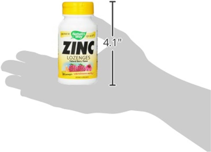 Pack of 2 Nature's Way Zinc Lozenges with Vitamin C, Echinacea, and Wild Berry Flavor for Immune Support, 60 Lozenges