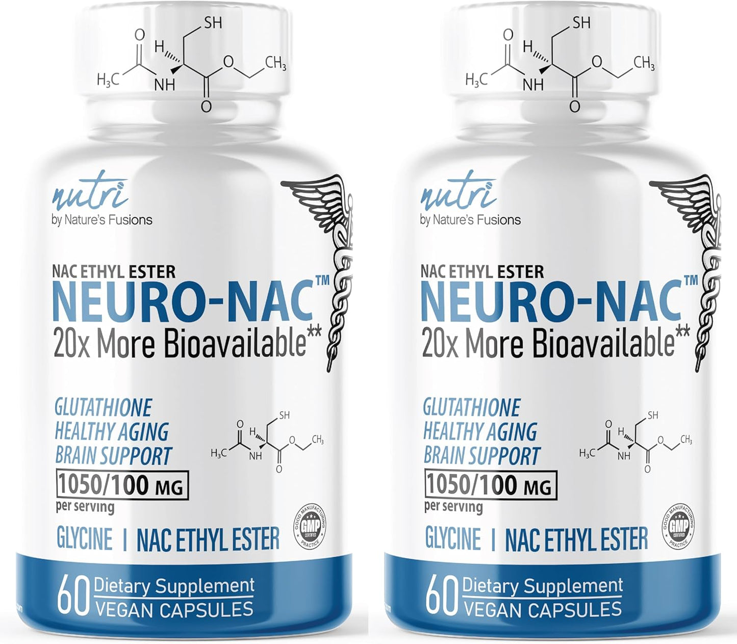Pack of 2 Neuro NAC Supplement - Boost Glutathione 10x More - 20x More Bioavailable Than NAC 600mg - 120 Capsules