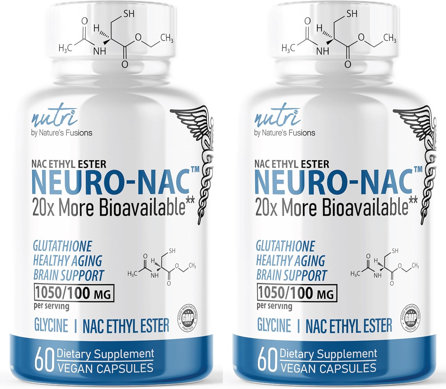 Pack of 2 Neuro NAC Supplement - Boost Glutathione 10x More - 20x More Bioavailable Than NAC 600mg - 120 Capsules